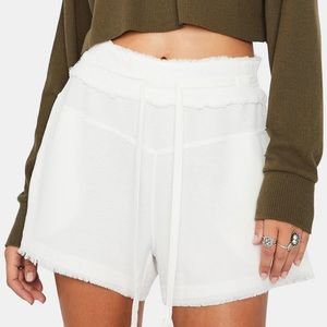 Free People White Flowy Shorts